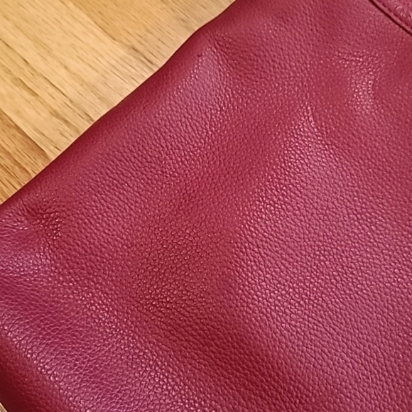 Coach Red Pebble Leather Large Crossbody Purse - Picture 6 of 9